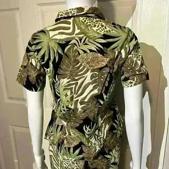 VTG SunBay Cottons Beach Animal Rayon Cruise Womens 2 PC Capris Pants Top Set - Picture 8 of 16